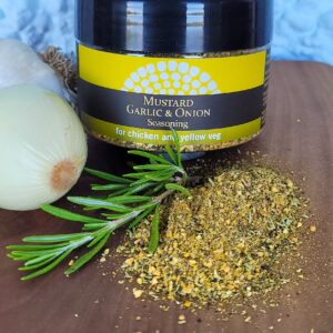 Mustard Garlic & Onion Seasoning - Perfekt für Geflügel – überraschend gut zu Gemüse.